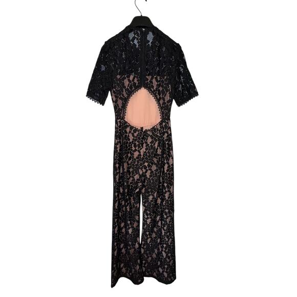 Alexis Janus Black Lace Jumpsuit Open Back Evening Party Outfit Size Small - Picture 4 of 16